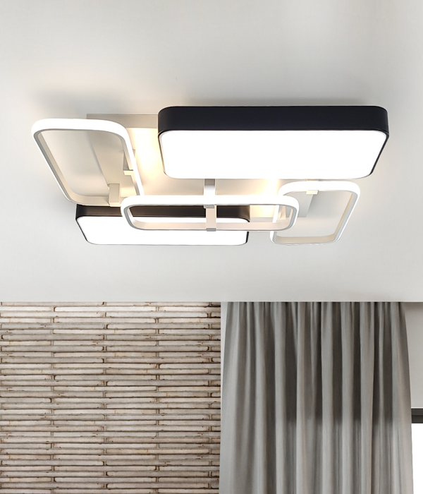 슬로디 2단 거실5등 직사각 국산거실등 90W